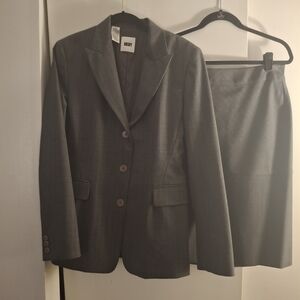 DKNY Women's Charcoal Gray Blazer and Skirt Suit